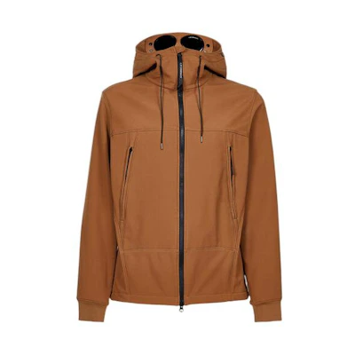 C.P. Company FW22 Brown Goggle Hooded Zip-Up Jacket 13CMOW002A006097A344
