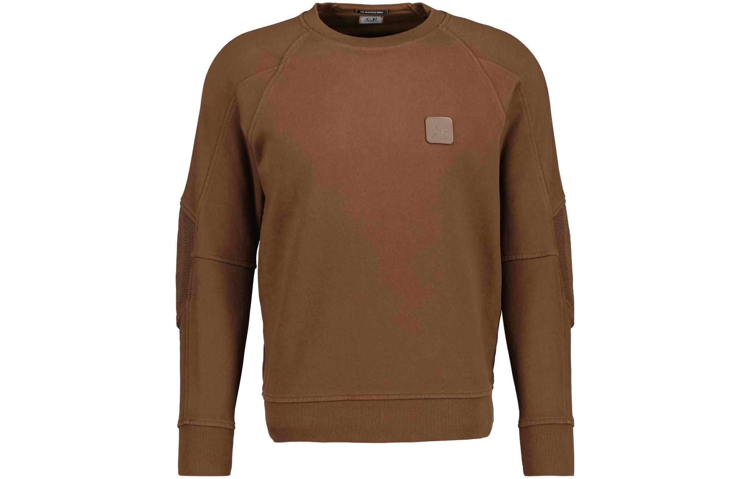 C.P. Company FW22 Brown Solid Color Crewneck Pullover Sweatshirt 13CMSS006A005086W318