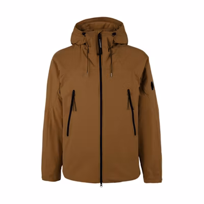 C.P. Company FW22 Brown Solid Drawstring Hooded Zip Jacket Men 13CMOW025A004117A344