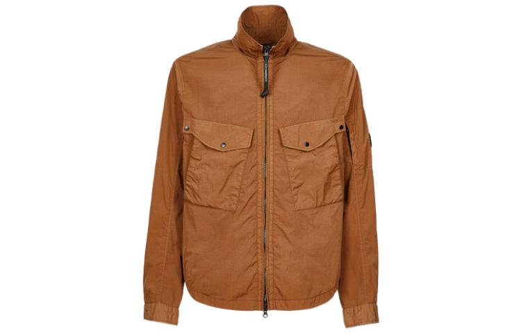 C.P. Company FW22 Brown Stand Collar Jacket with Dual Pockets 13CMOS047A005904G344