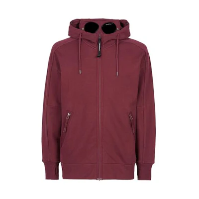 C.P. Company FW22 Goggle Hooded Zip Jacket Maroon 13CMSS082A005086W589