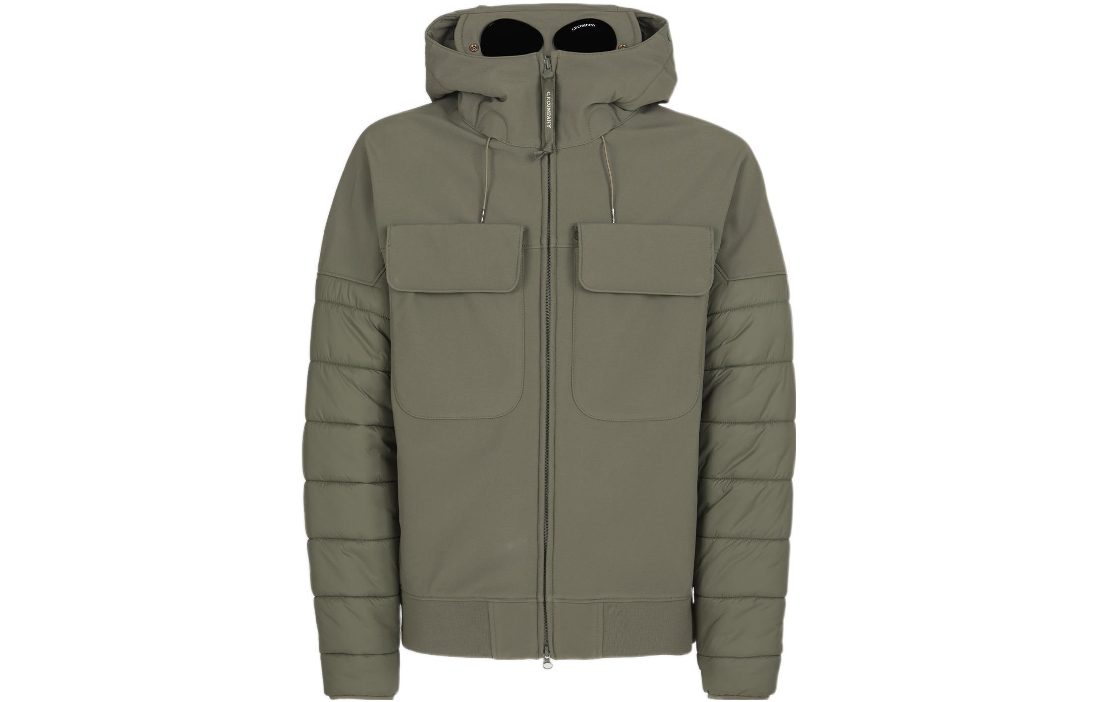 C.P. Company FW22 Goggle Hooded Zip Pocket Green Jacket for Men 13CMOW024A006097M-669