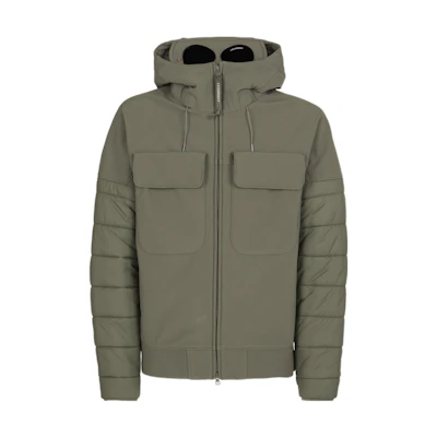 C.P. Company FW22 Goggle Hooded Zip Pocket Green Jacket for Men 13CMOW024A006097M-669