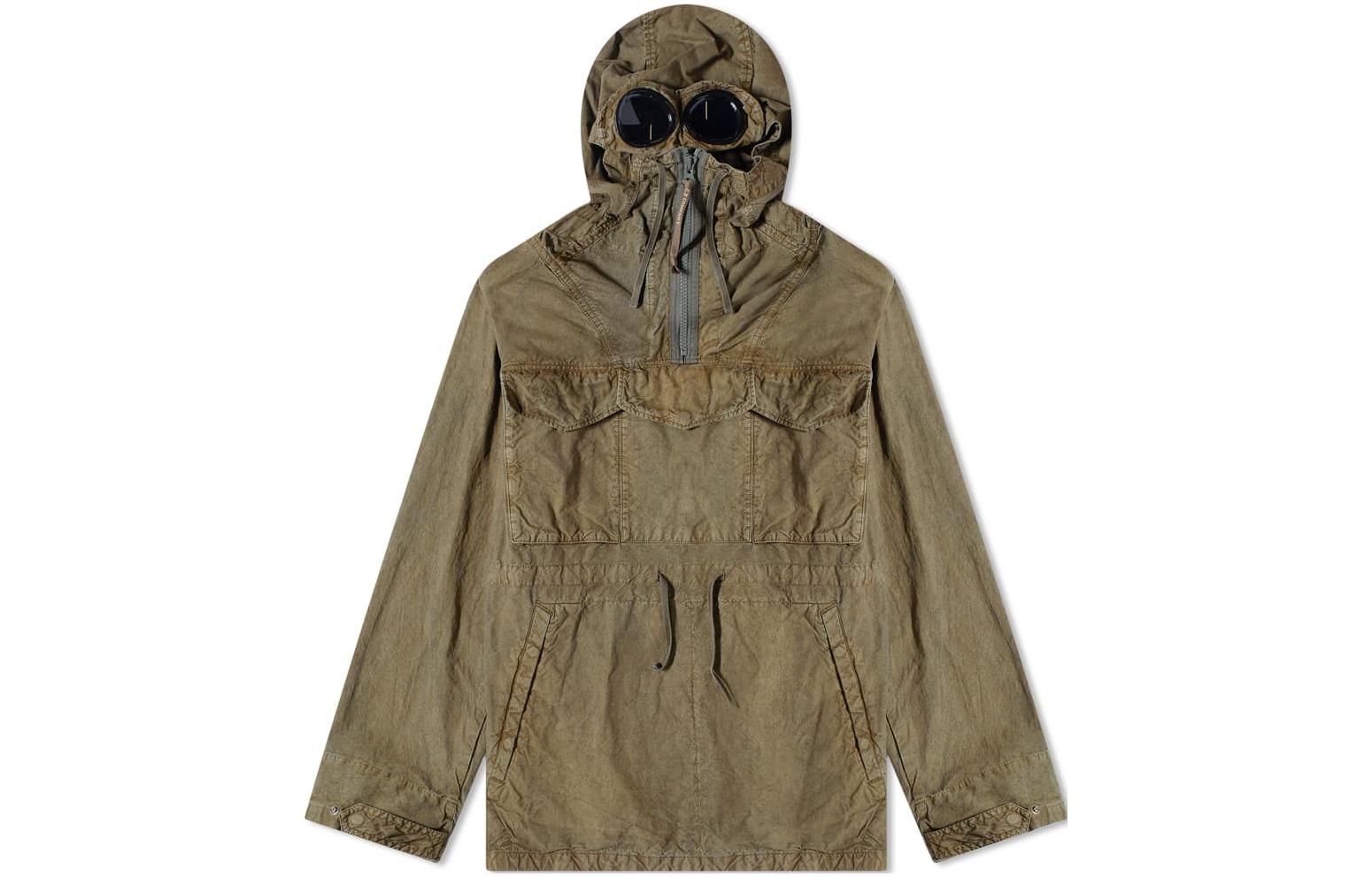 C.P. Company FW22 Goggle Hoodie Jacket Green 13CMOW254A006237G669