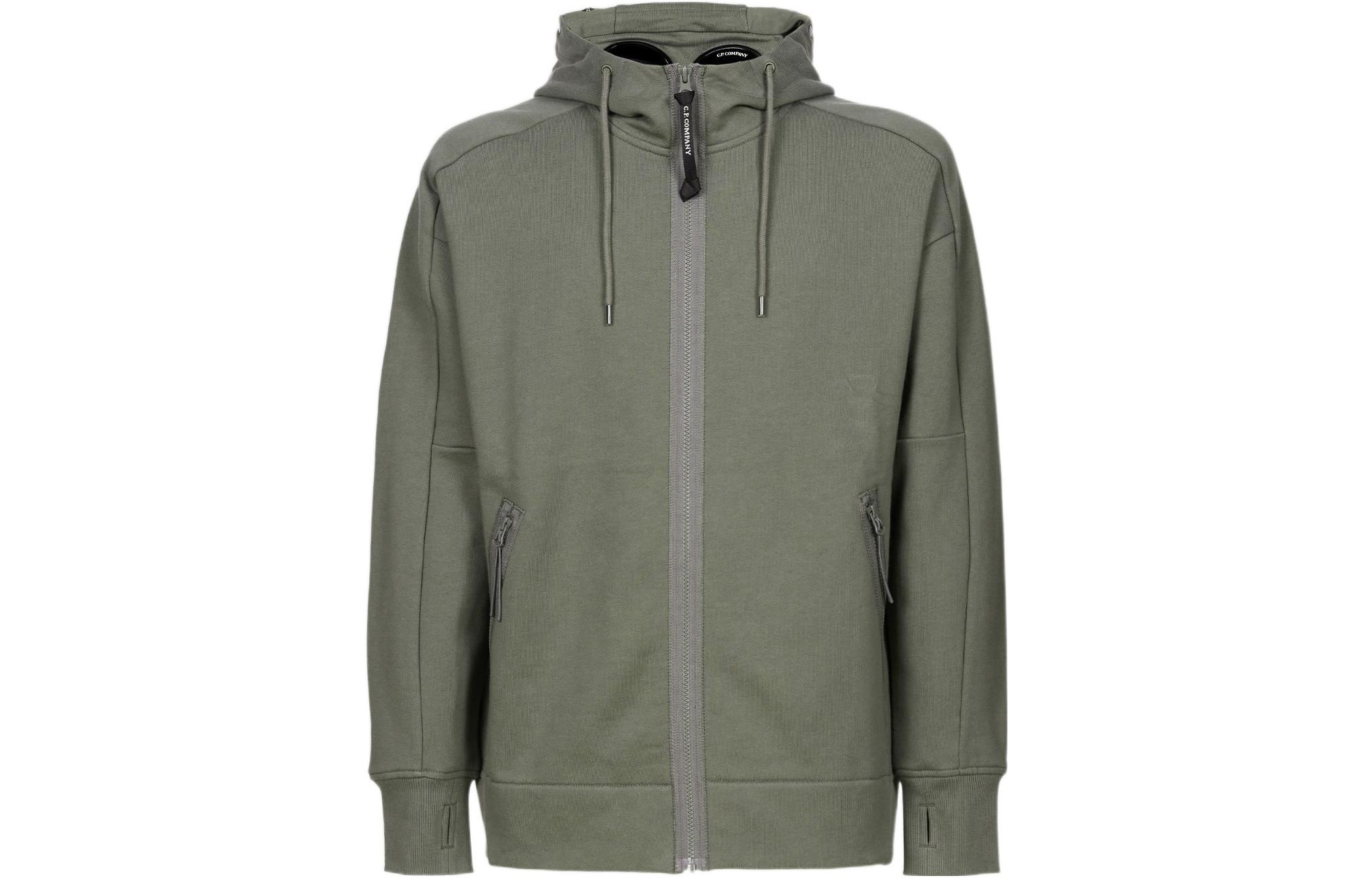 C.P. Company FW22 Green Goggle Zip-Up Hoodie Jacket 13CMSS082A005086W669