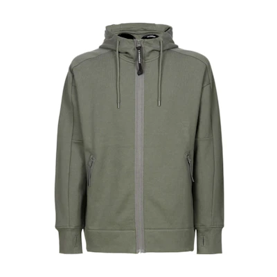 C.P. Company FW22 Green Goggle Zip-Up Hoodie Jacket 13CMSS082A005086W669