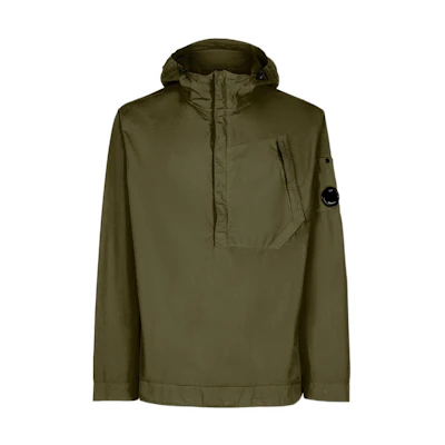 C.P. Company FW22 Green Half-Zip Hoodie Jacket with Single Pocket 12CMSH178A002824G683