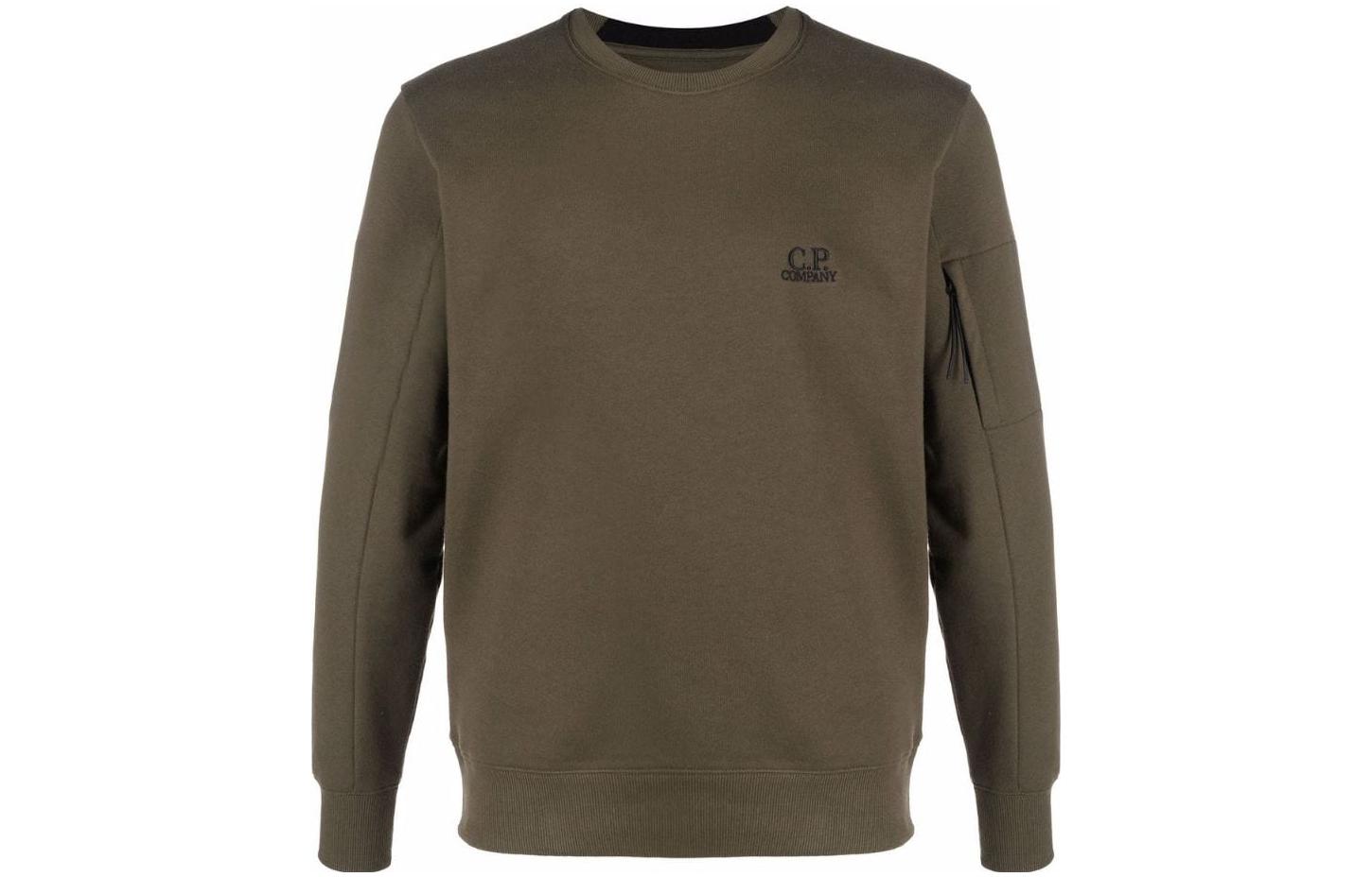 C.P. Company FW22 Green Logo Embroidered Long Sleeve Sweatshirt 12CMSS022B005086W669