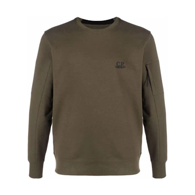 C.P. Company FW22 Green Logo Embroidered Long Sleeve Sweatshirt 12CMSS022B005086W669
