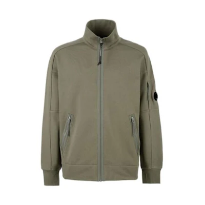 C.P. Company FW22 Green Logo Patch Zip-Up High Neck Jacket Men 13CMSS061A005086W669