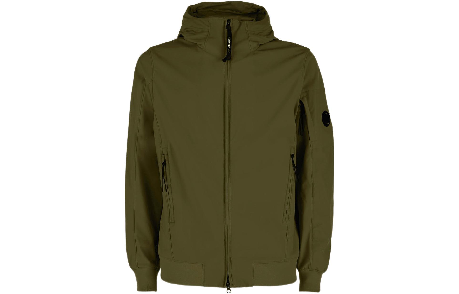 C.P. Company FW22 Green Logo Zip-Up Hooded Jacket Fall Collection 12CMOW002A005968A683