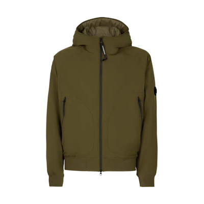 C.P. Company FW22 Green Solid Raglan Zip-Up Hoodie Jacket 13CMOW173A004117A683