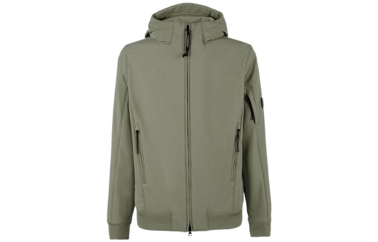 C.P. Company FW22 Green Solid Zip-Up Hoodie Jacket 13CMOW003A006097A669