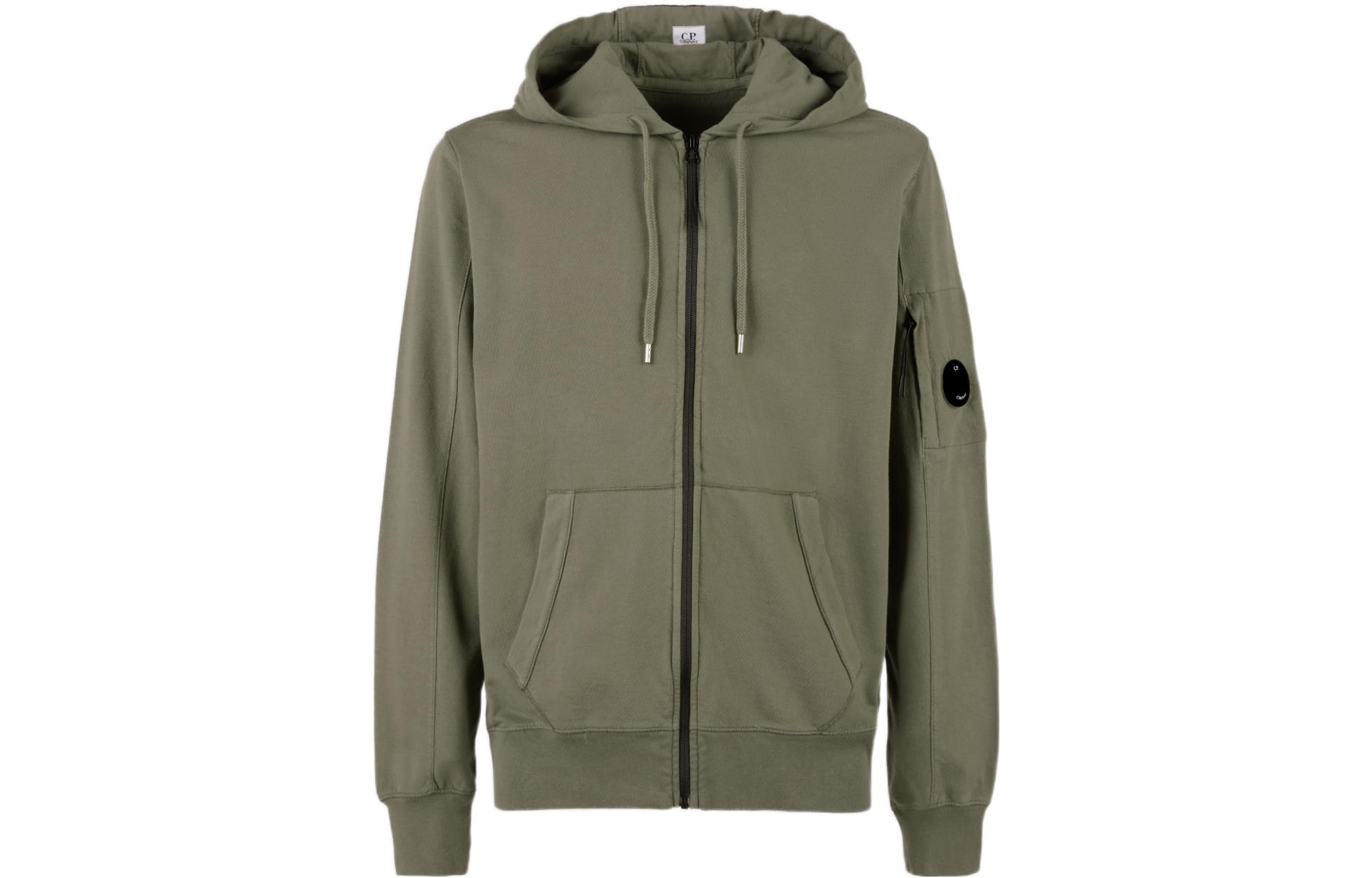 C.P. Company FW22 Green Solid Zipped Hoodie Jacket 13CMSS077A002246G669