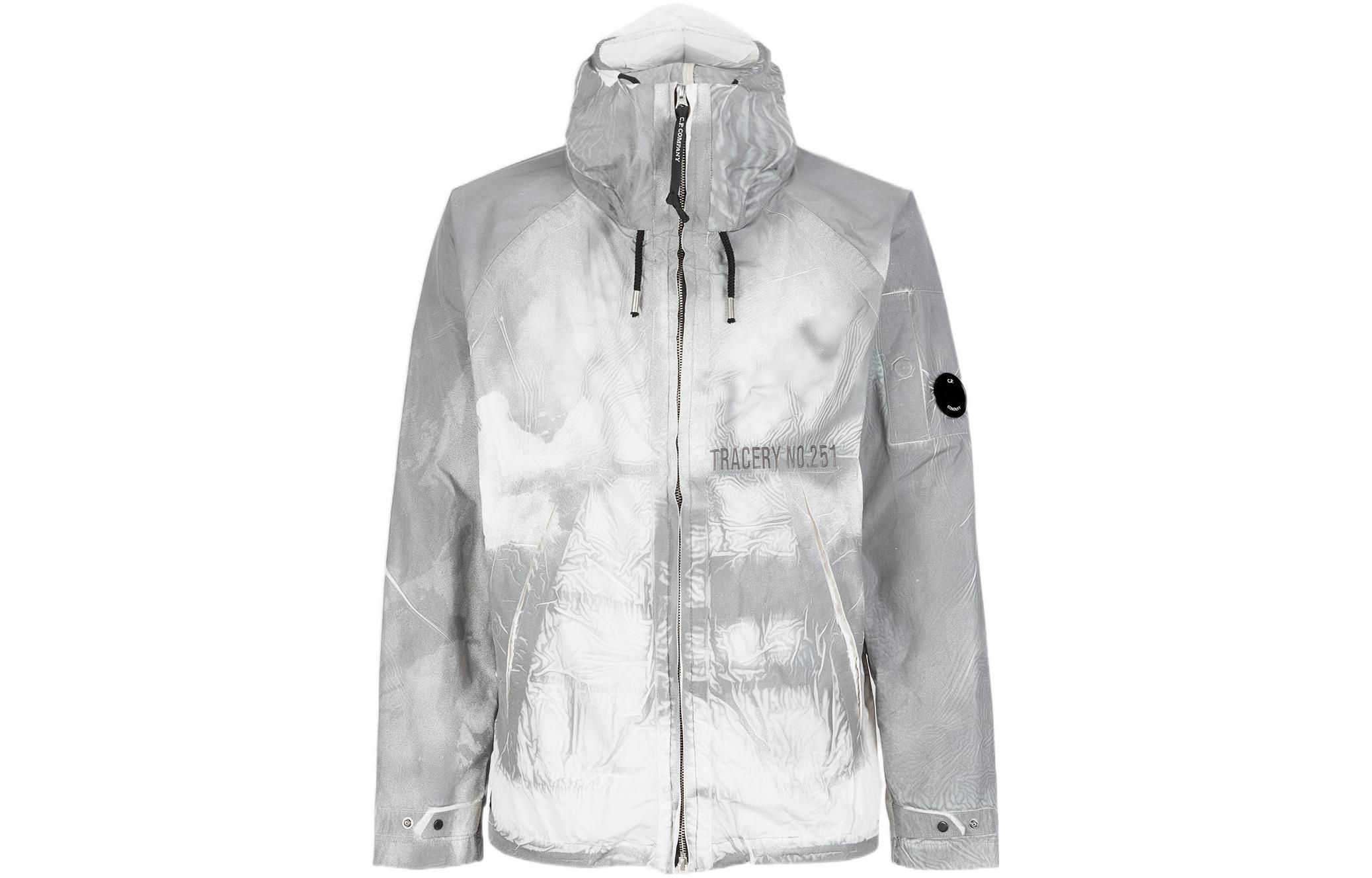 C.P. Company FW22 Grey Camo Zip-Up Long-Sleeve Hoodie Jacket 12CMOW259A005990P978