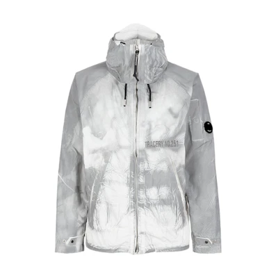 C.P. Company FW22 Grey Camo Zip-Up Long-Sleeve Hoodie Jacket 12CMOW259A005990P978