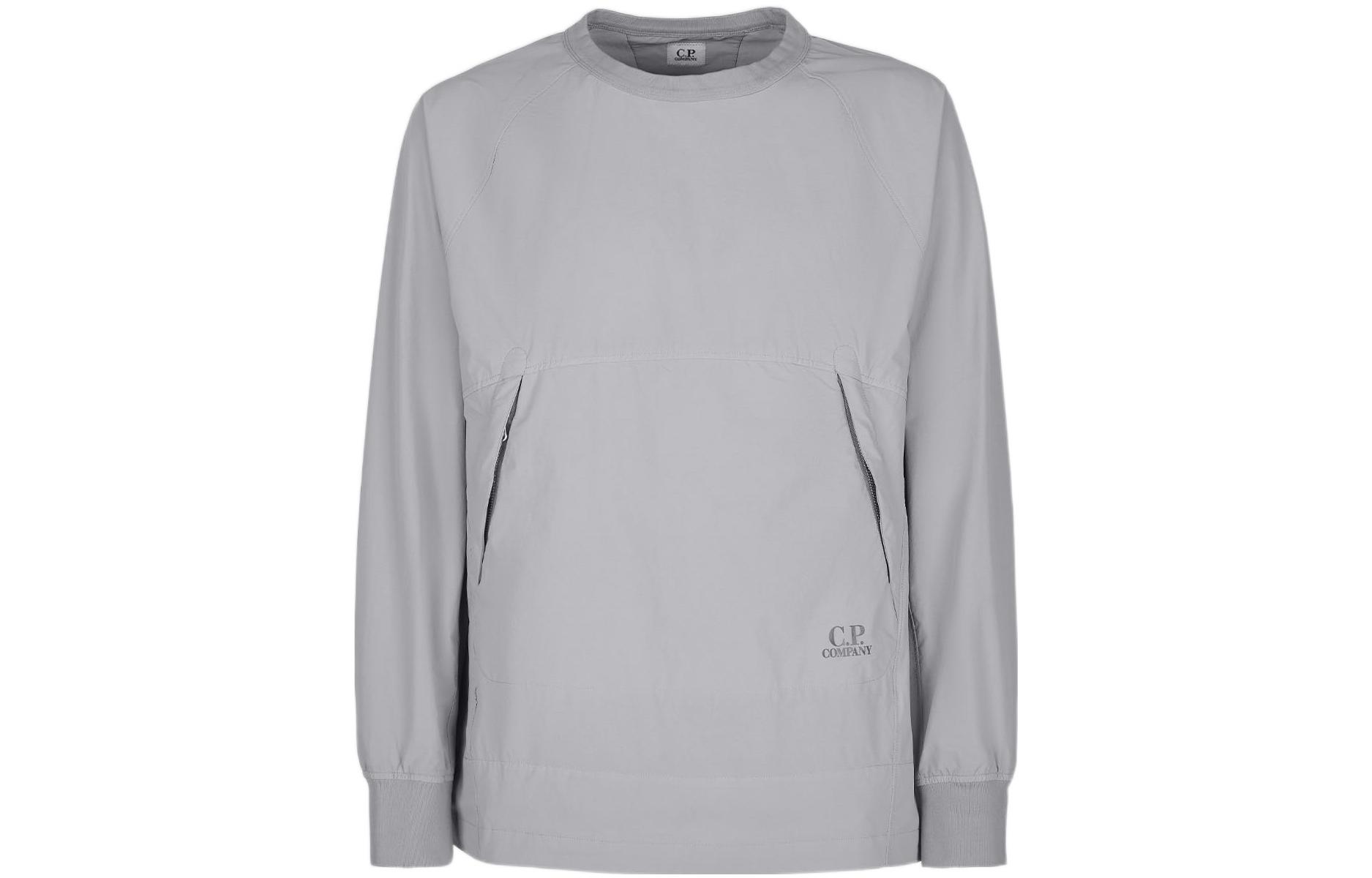 C.P. Company FW22 Grey Crewneck Sweatshirt with Logo Print 12CMSS201A005669G937
