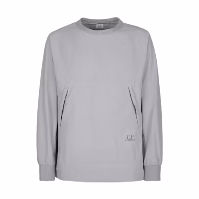 C.P. Company FW22 Grey Crewneck Sweatshirt with Logo Print 12CMSS201A005669G937