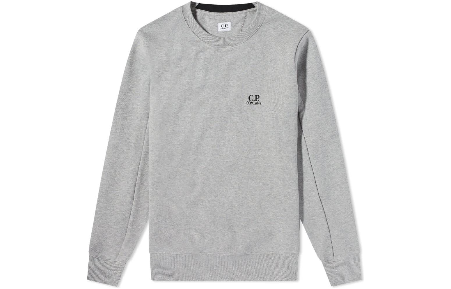 C.P. Company FW22 Grey Embroidered Logo Crewneck Sweatshirt 11CMSS055B-005086W-M93
