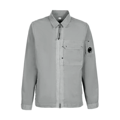 C.P. Company FW22 Grey Logo Patch Long Sleeve Jacket for Men 13CMSH189A006069G939