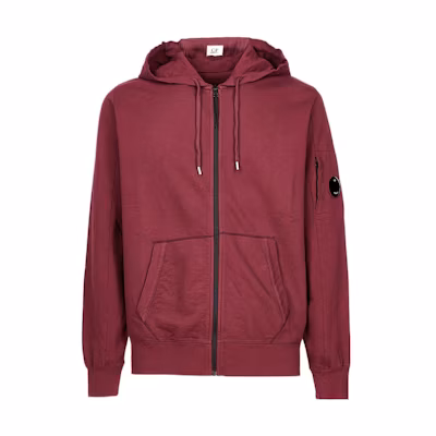 C.P. Company FW22 Lightweight Fleece Zip Hoodie Jacket Red () 13CMSS077A002246G589