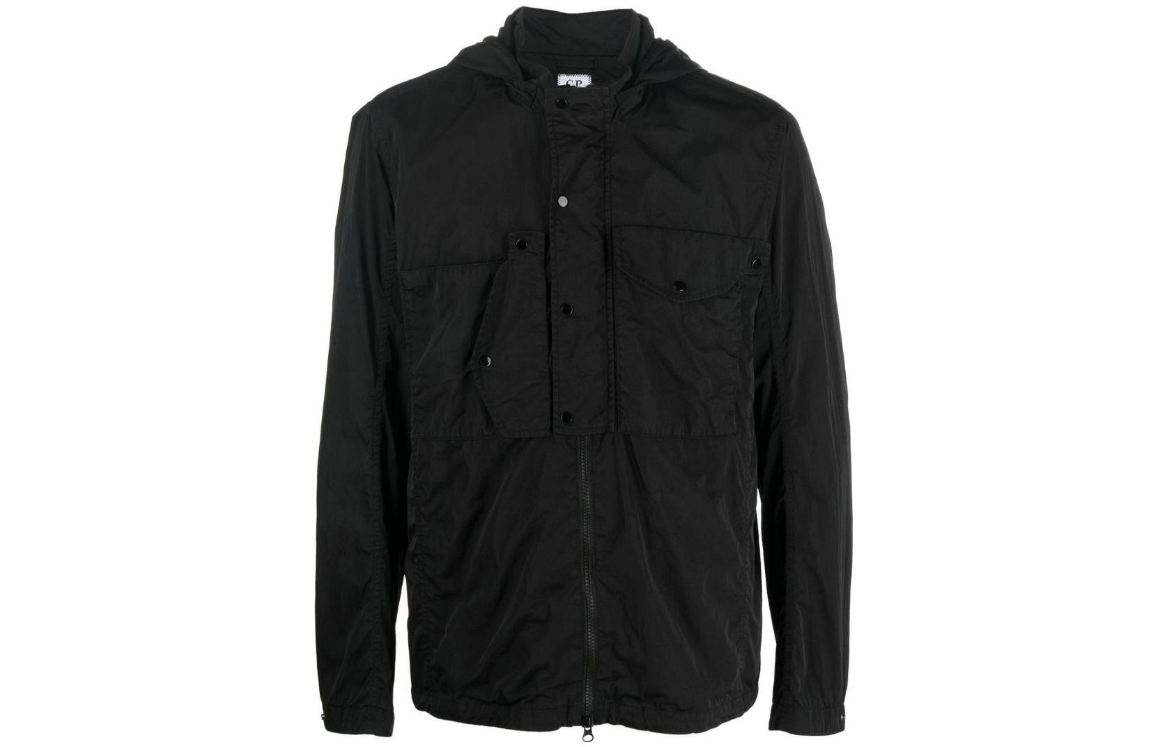 C.P. Company FW22 Lightweight Solid Color Hooded Jacket Black () 13CMOS050A005904G999