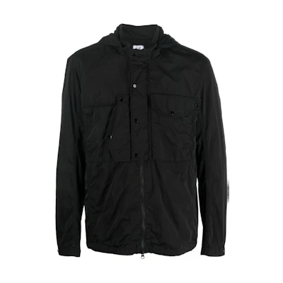 C.P. Company FW22 Lightweight Solid Color Hooded Jacket Black () 13CMOS050A005904G999