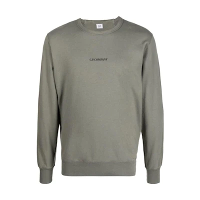 C.P. Company FW22 Logo Crewneck Printed Long Sleeve Sweatshirt Grey Mens 13CMSS161A002246G669