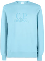 C.P. Company FW22 Logo Embroidered Cotton Pullover Unisex Light Blue Sweater 12CMSS024A005086W832 C.P. Company FW22 Logo Embroidered Cotton Pullover Unisex Light Blue Sweater 12CMSS024A005086W832