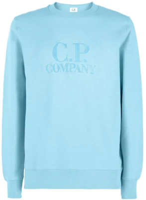 C.P. Company FW22 Logo Embroidered Cotton Pullover Unisex Light Blue Sweater 12CMSS024A005086W832 Buy C.P. Company FW22 Logo Embroidered Cotton Pullover Unisex Light Blue Sweater 12CMSS024A005086W832