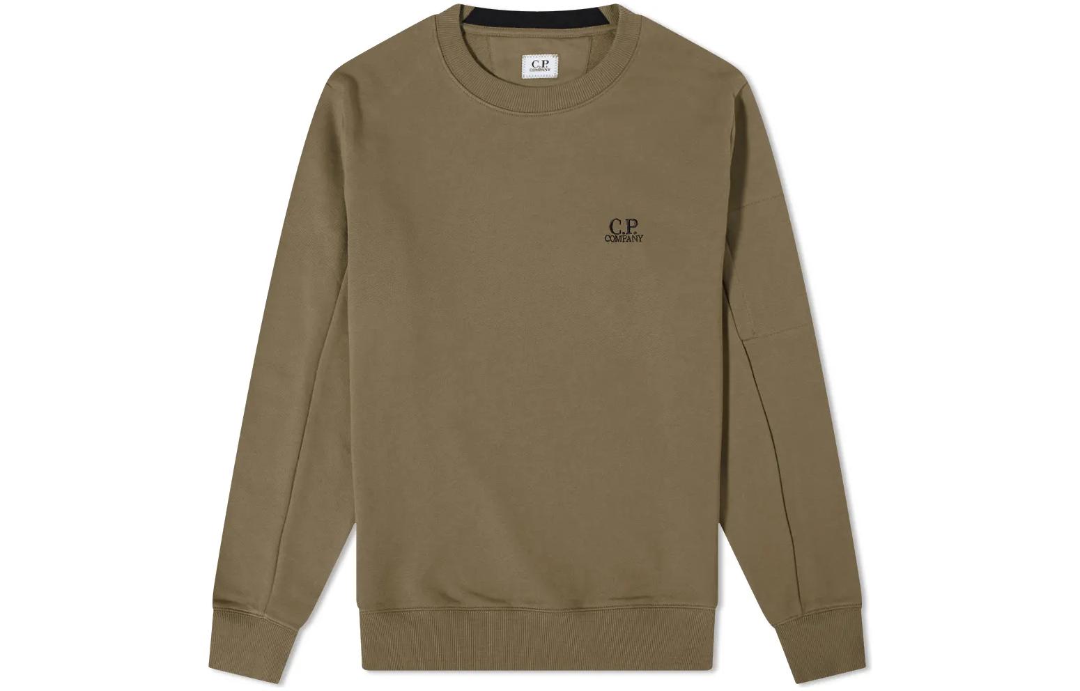 C.P. Company FW22 Logo Embroidered Green Crewneck Sweatshirt Men’s 11CMSS055B-005086W-665