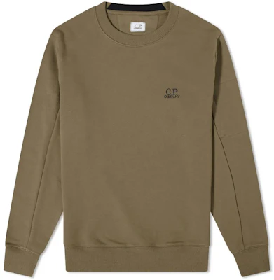 C.P. Company FW22 ロゴ刺繍 グリーン クルーネック スウェット メンズ 11CMSS055B-005086W-665 Buy C.P. Company FW22 ロゴ刺繍 グリーン クルーネック スウェット メンズ 11CMSS055B-005086W-665