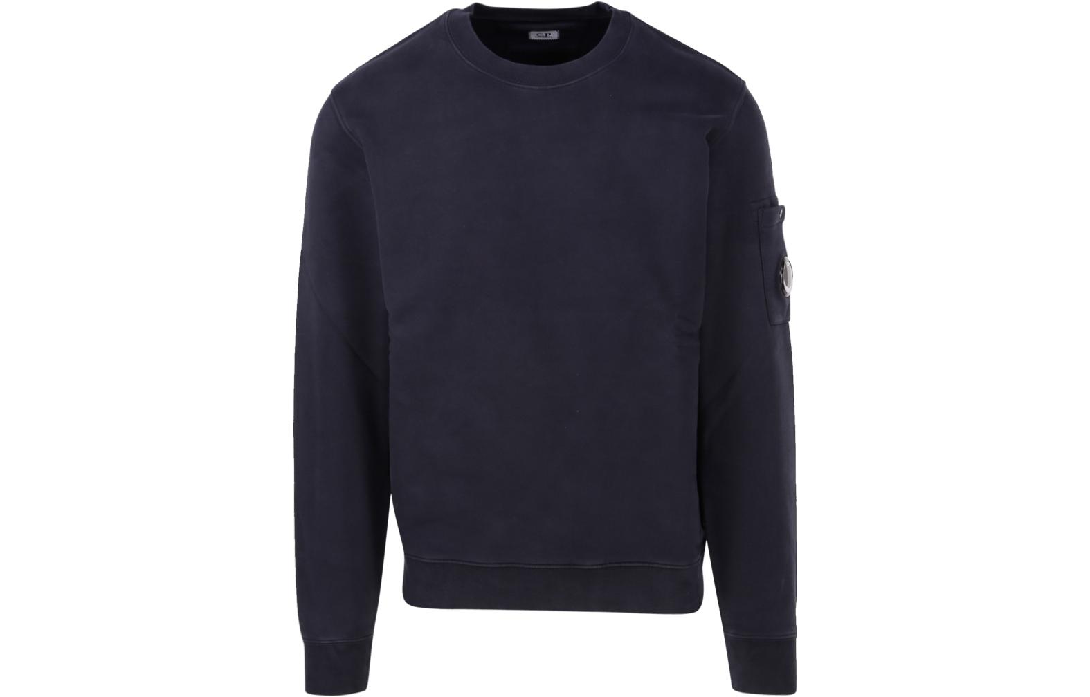 C.P. Company FW22 Navy Blue Solid Pocket Sweatshirt for Men 13CMSS008A006372G888