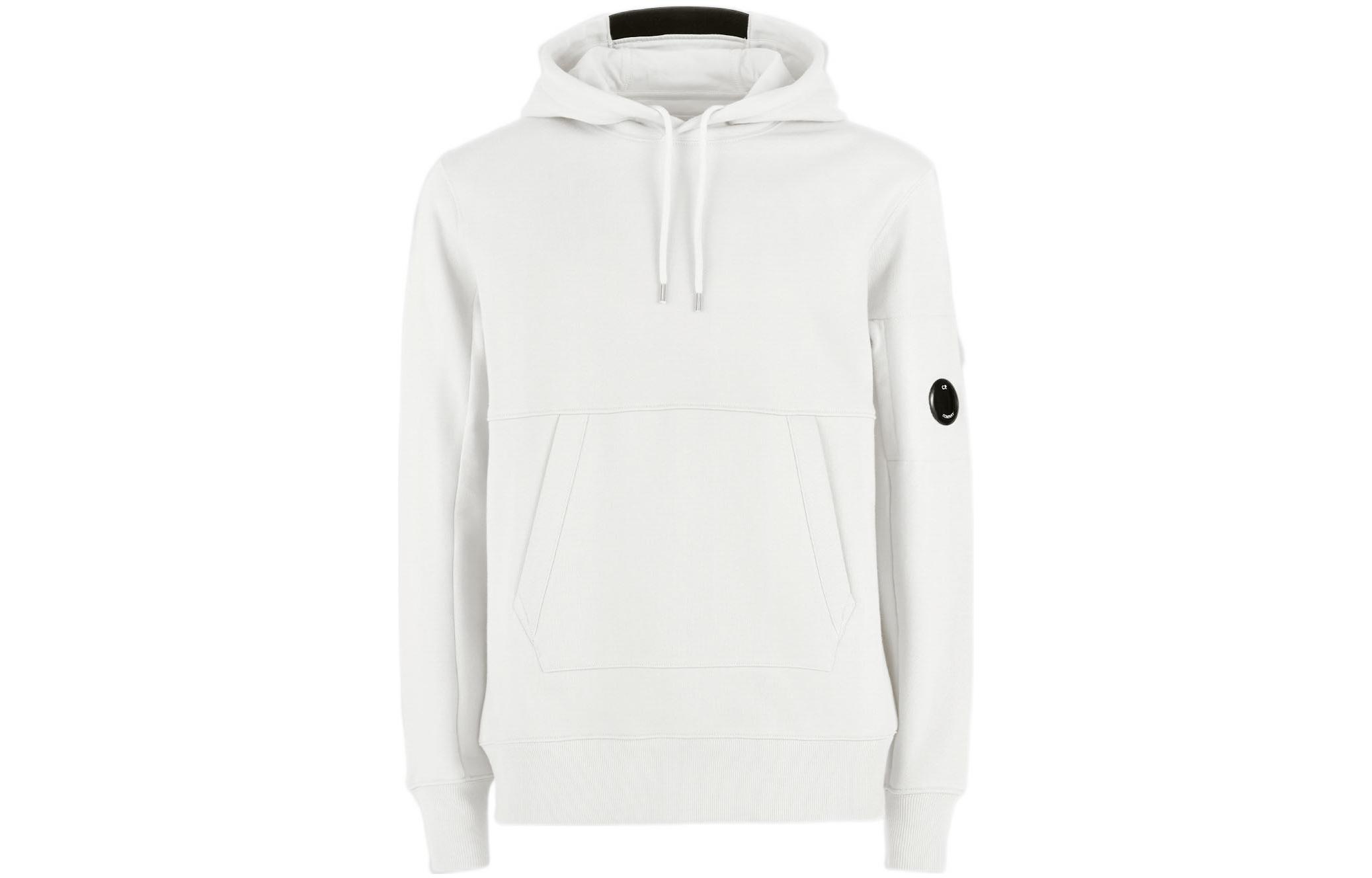 C.P. Company FW22 Plain Logo Patch Pullover Hoodie White () 12CMSS023A005086W103