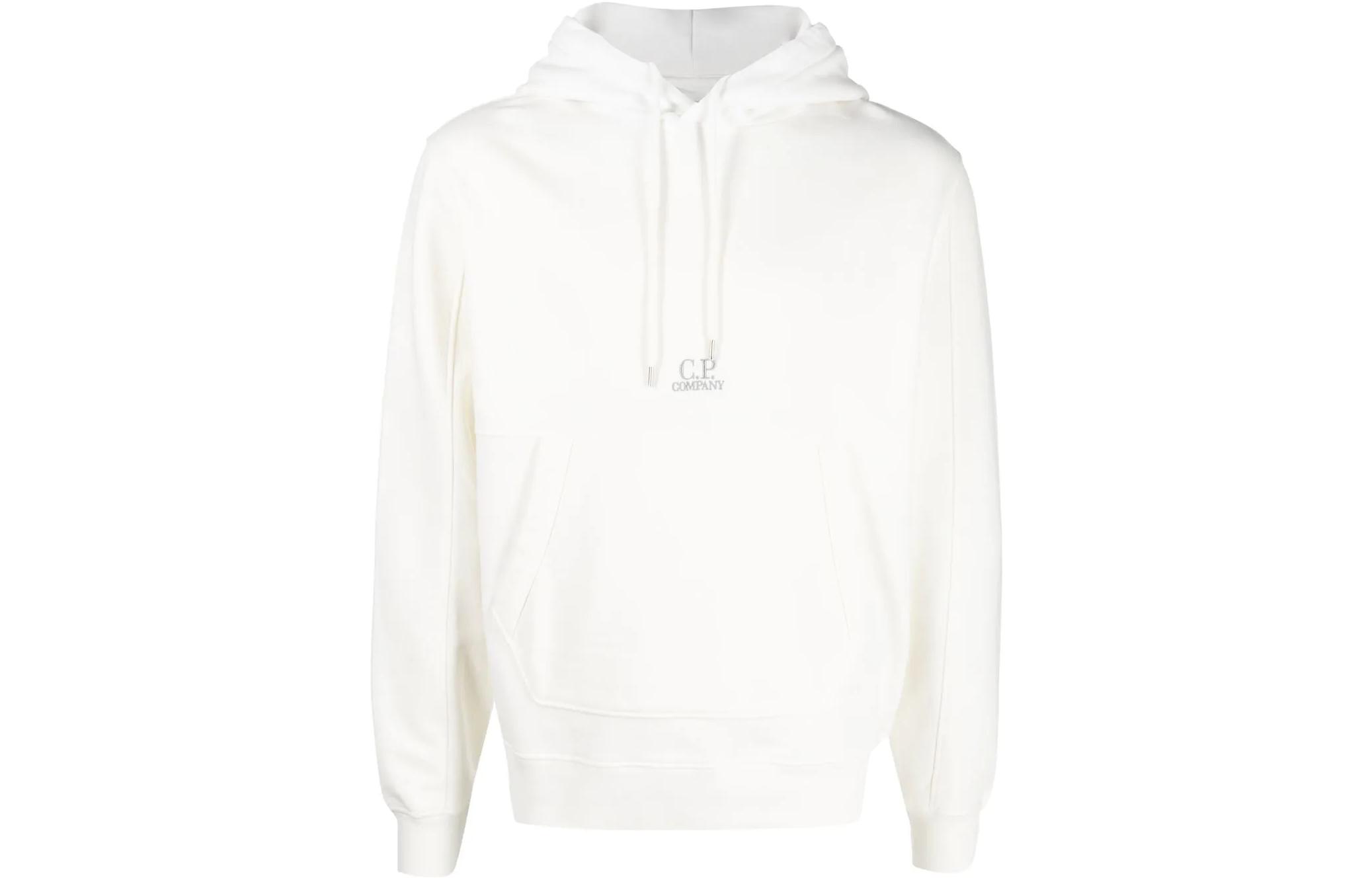 C.P. Company FW22 Plain Logo Print Hoodie White ( Casual Wear) MSS009B006372G103