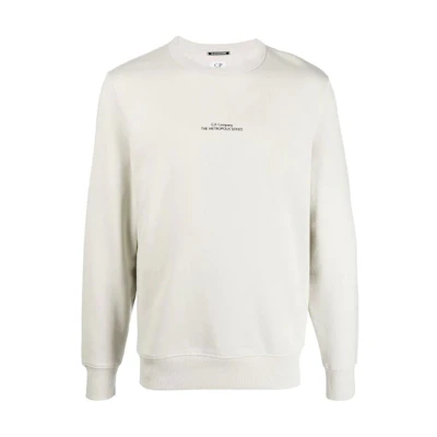 C.P. Company FW22 Plain White Crewneck Pullover Sweatshirt Long Sleeve 13CMSS217A005086W118