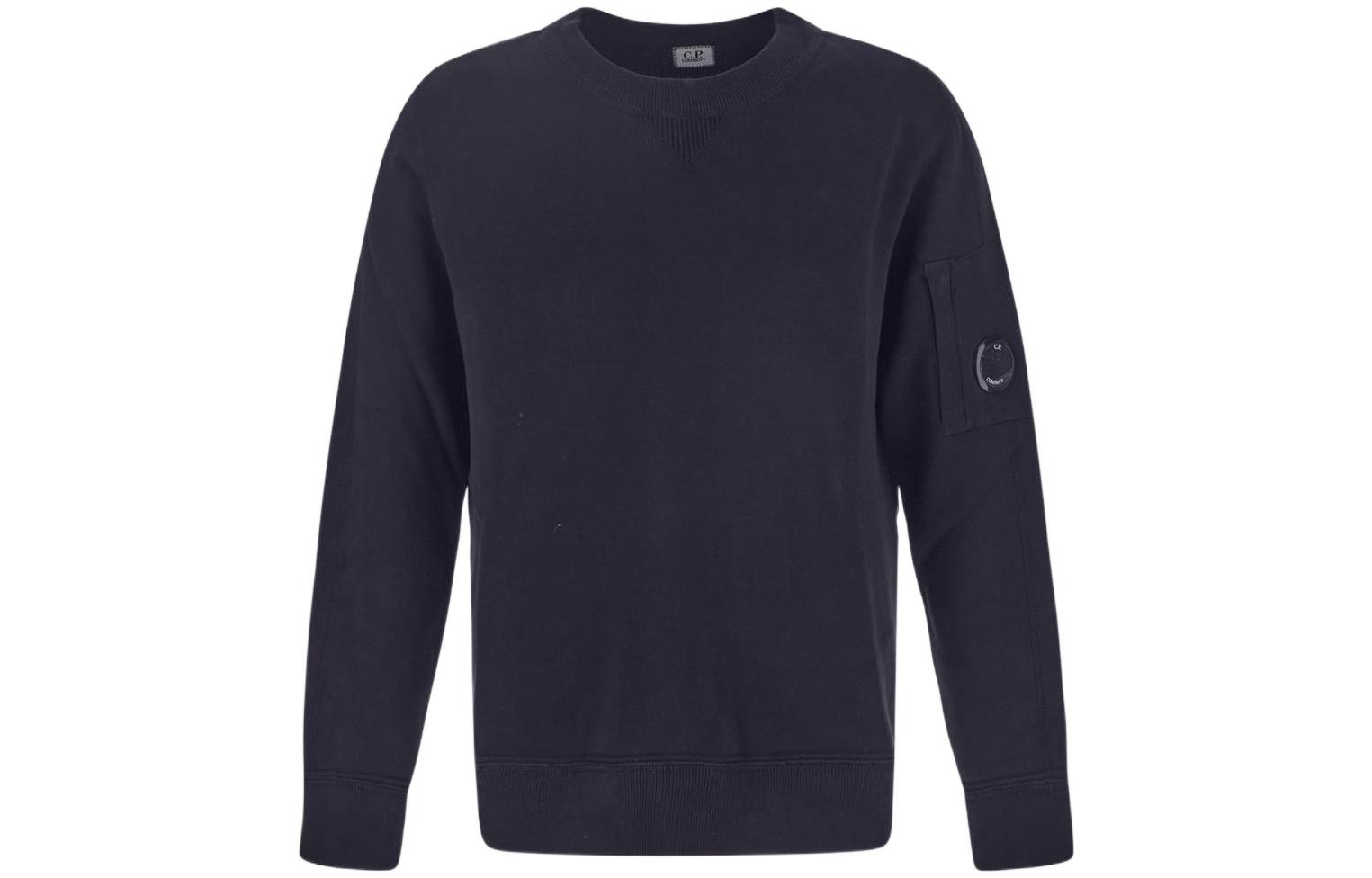 C.P. Company FW22 Purple Logo Patch Crewneck Sweatshirt 13CMKN018A005805G888