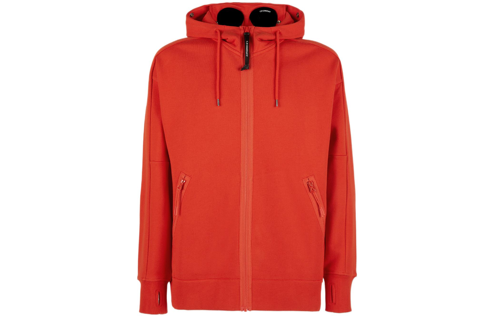 C.P. Company FW22 Red Goggle Zip-Up Hoodie Jacket 13CMSS082A005086W-455