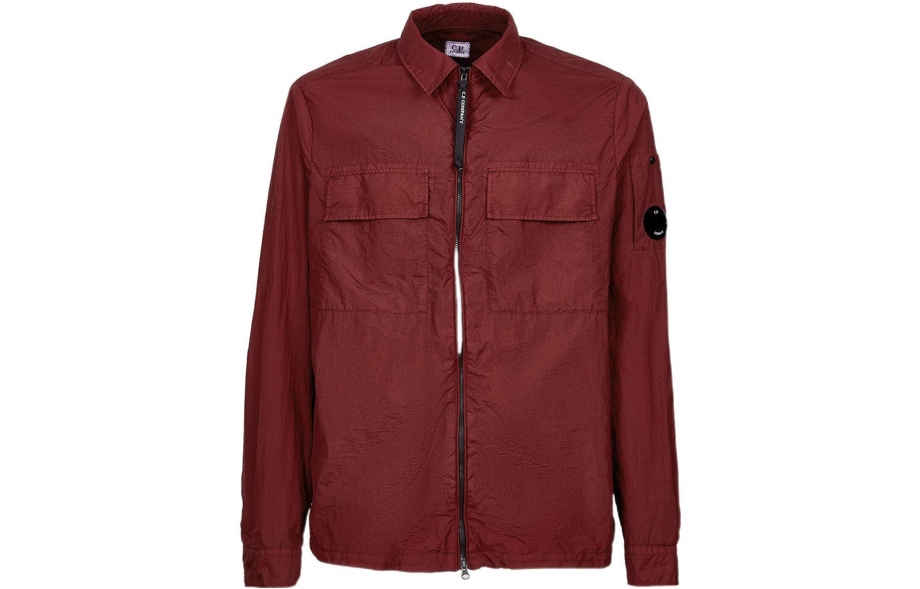 C.P. Company FW22 Red Zip-Up Collared Long Sleeve Jacket 13CMSH192A005783G589