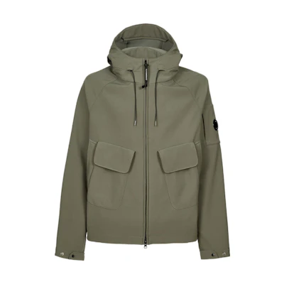 C.P. Company FW22 Solid Color Double Pocket Hooded Jacket Green () 13CMOW089A006097A669