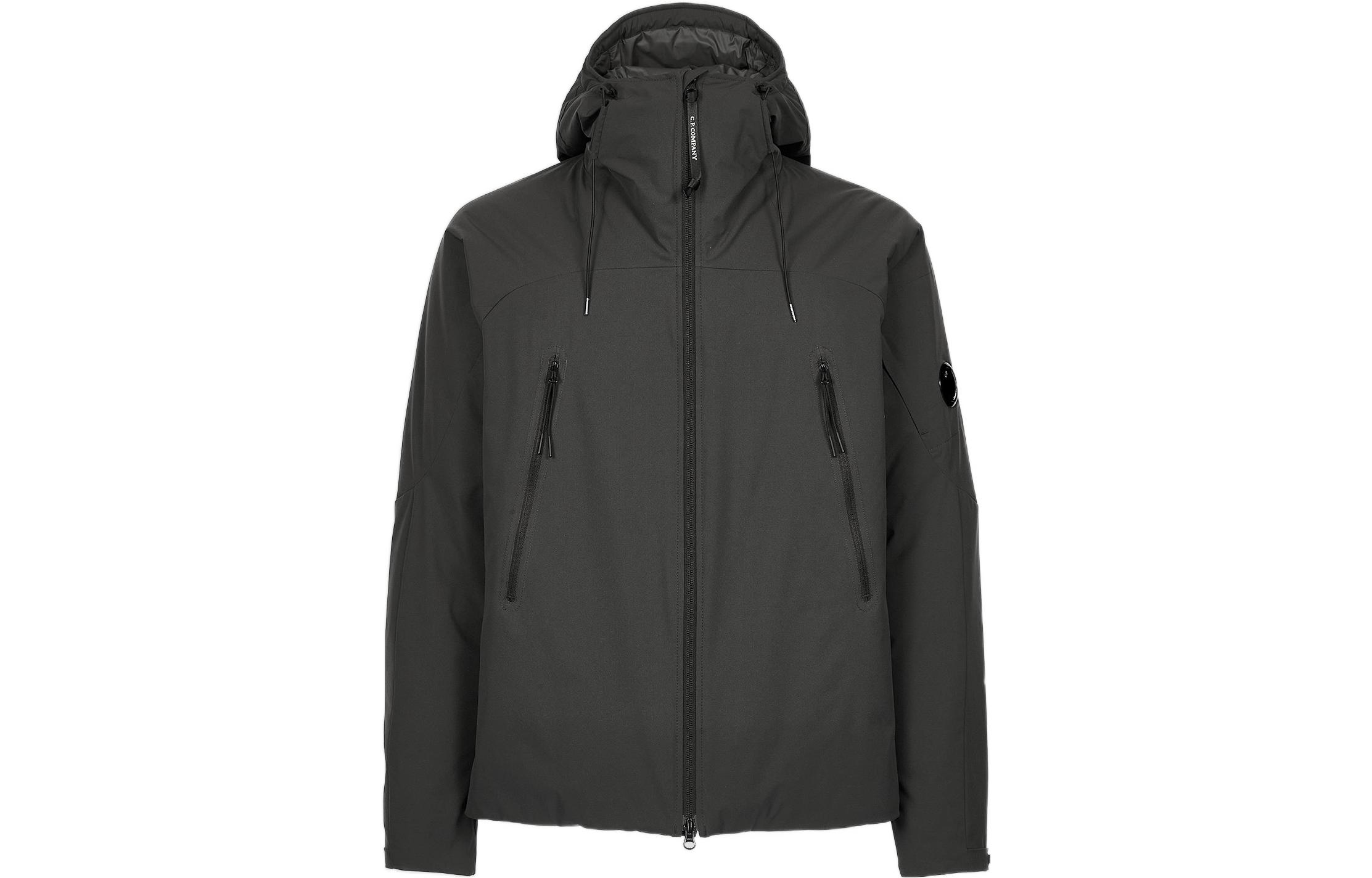 C.P. Company FW22 Solid Color Drawstring Hoodie Jacket Men Dark Grey 13CMOW025A004117A985