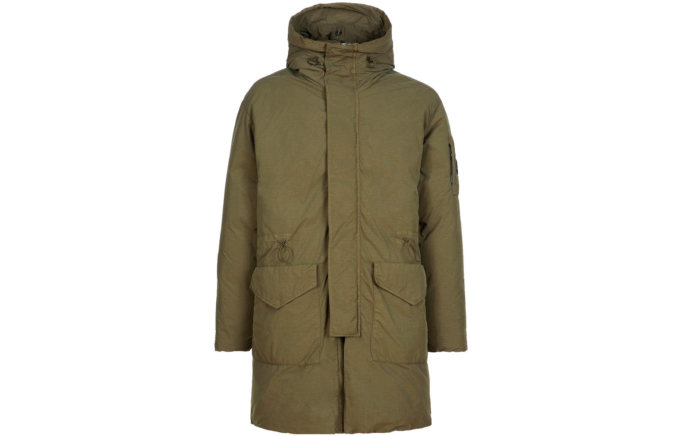 C.P. Company FW22 Solid Color Hooded Long Sleeve Jacket Olive Green Mens 13CMOW243A005991G683