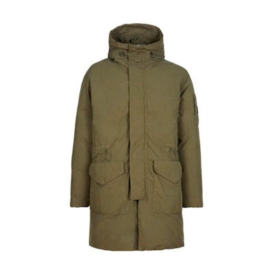 C.P. Company FW22 Solid Color Hooded Long Sleeve Jacket Olive Green Mens 13CMOW243A005991G683