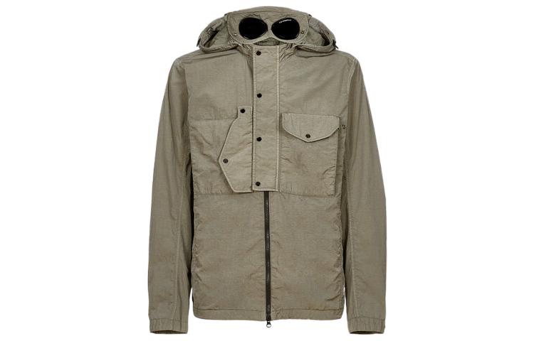 C.P. Company FW22 Solid Color Hooded Multi-Pocket Jacket Green 13CMOS050A005904G669
