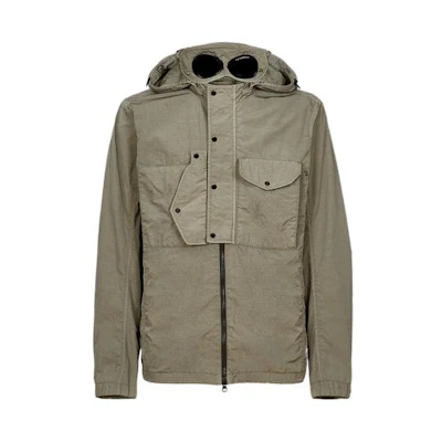 C.P. Company FW22 Solid Color Hooded Multi-Pocket Jacket Green 13CMOS050A005904G669