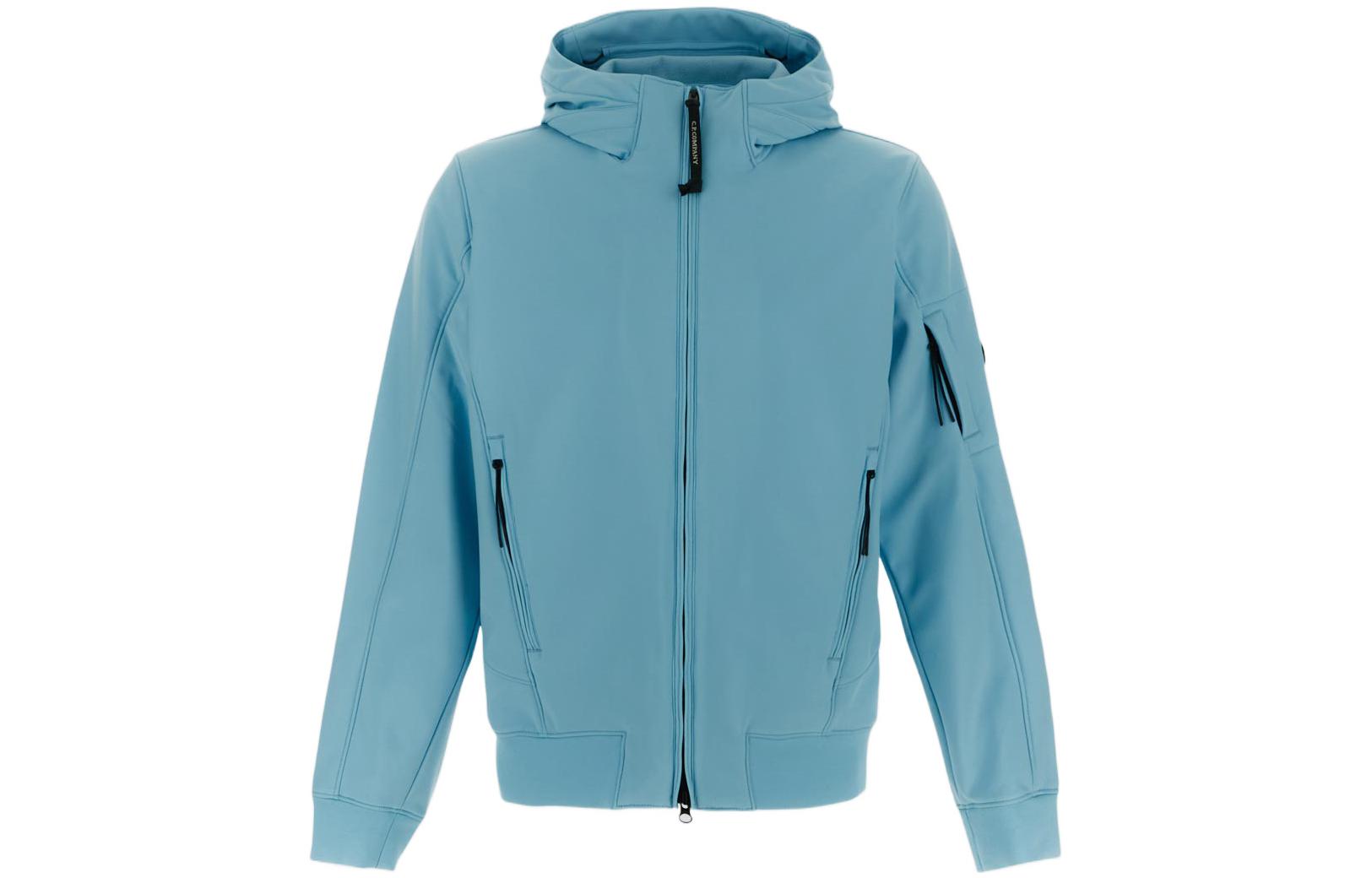 C.P. Company FW22 Solid Color Hooded Zip Jacket Men’s Light Blue 13CMOW003A006097A832