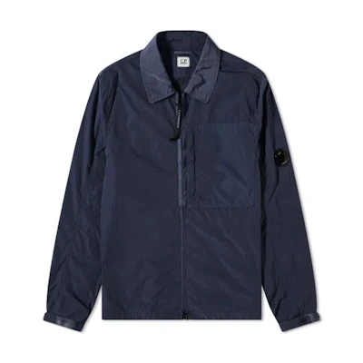 C.P. Company FW22 Solid Color Lens Detail Zip Jacket Blue Mens 11CMOS151A005904G-888