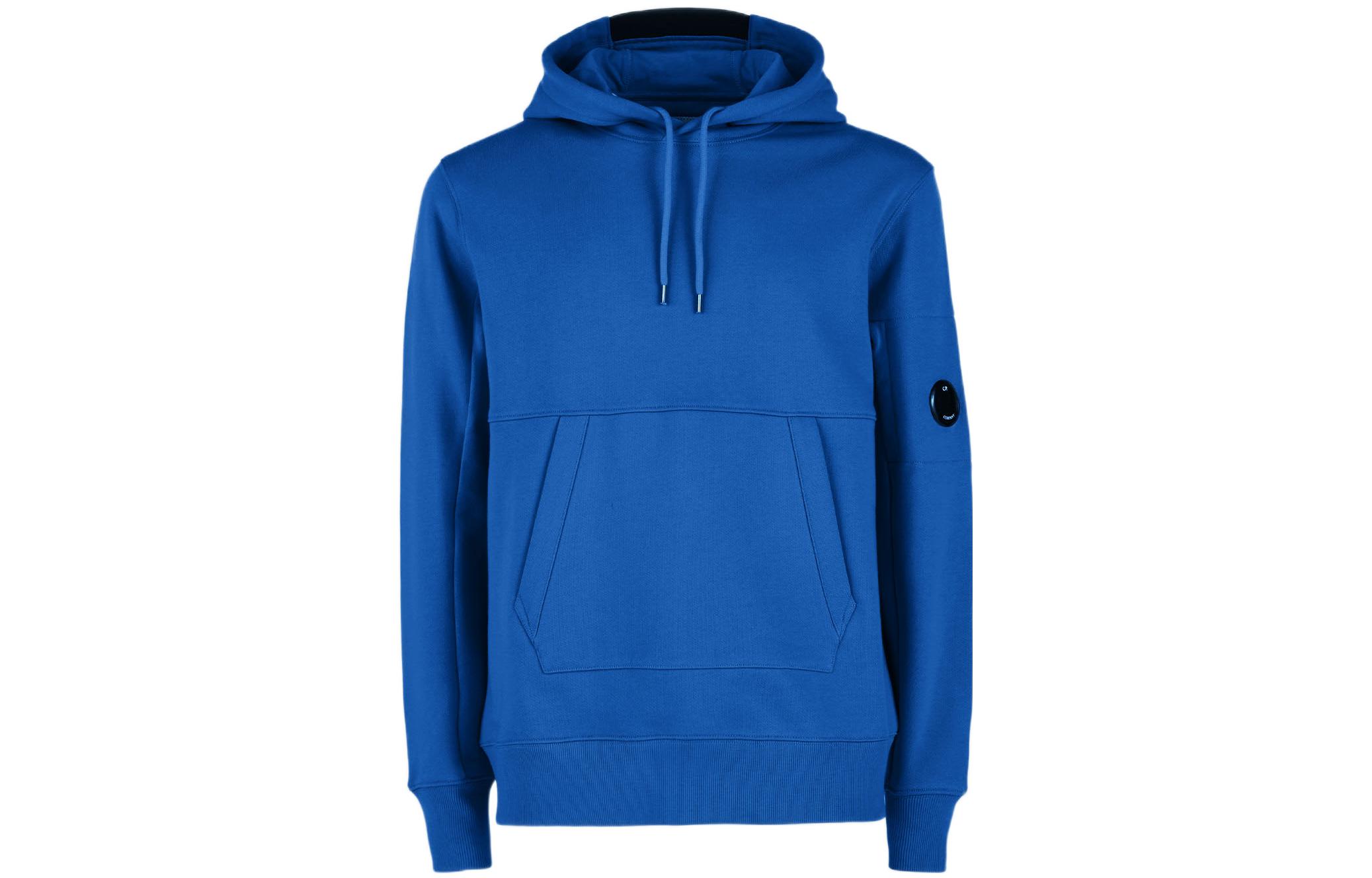 C.P. Company FW22 Solid Color Logo Hoodie Men’s Blue 12CMSS023A005086W892