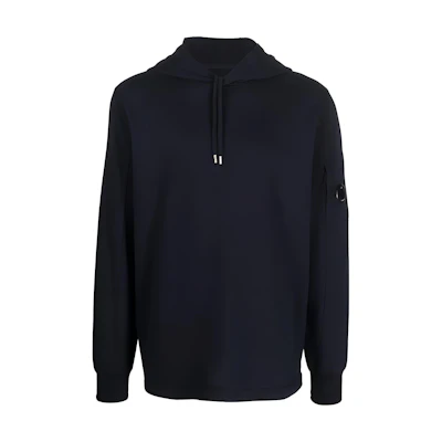 C.P. Company FW22 Solid Color Logo Hoodie Navy Blue () 13CMSS009A006372G-888
