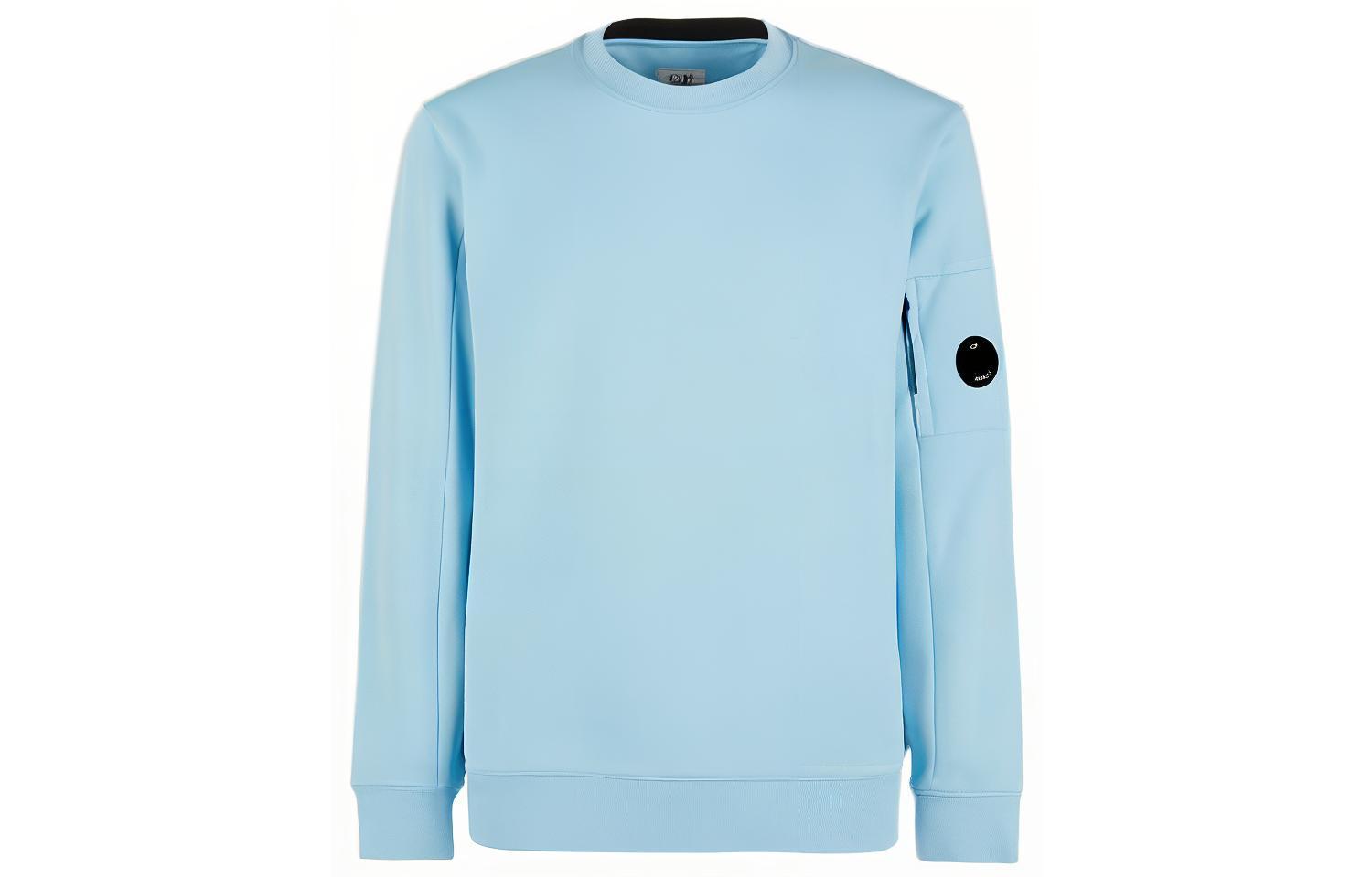 C.P. Company FW22 Solid Color Logo Patch Pullover Sweatshirt Sky Blue () 13CMSS022A005086W832